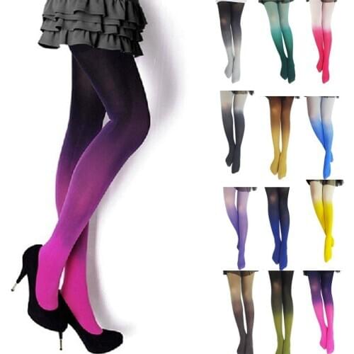 Vintage Stockings 2021 Fashion Casual Socks Gradual Gradient Change Tights Stockings Women Girls Pantyhose Fashion