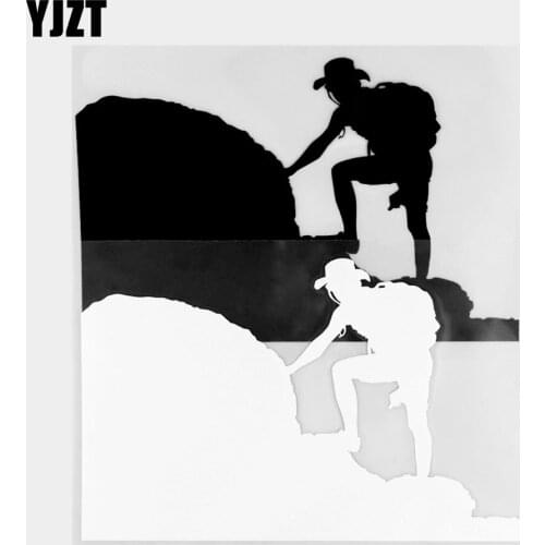 YJZT 18.3×11.8CM Climber Vinyl Decal Car Sticker Body Car Glass Decoration Black/Silver 20A-0375