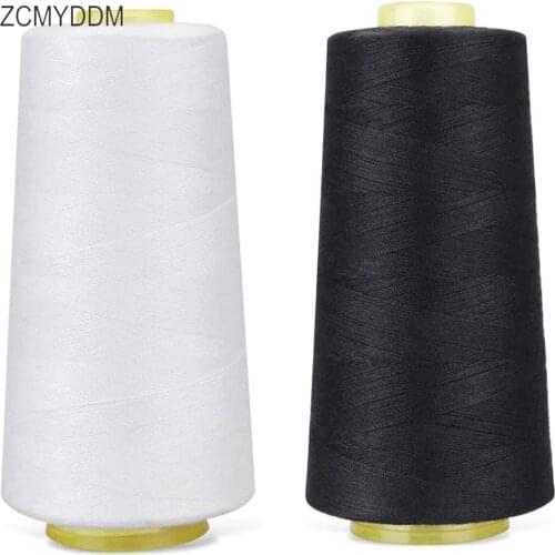 ZCMYDDM 1pc 3000M Yards Sewing Thread 40s/2 Polyester Thread Spools for Quilting Overlock Hand DIY Sewing Supplies White Black