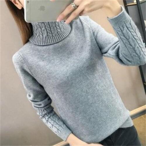 2021 Women Turtleneck Winter Sweater Womens Long Sleeve Knitted Sweaters Keep Warm Pullovers Female Jumper Tricot Tops H368