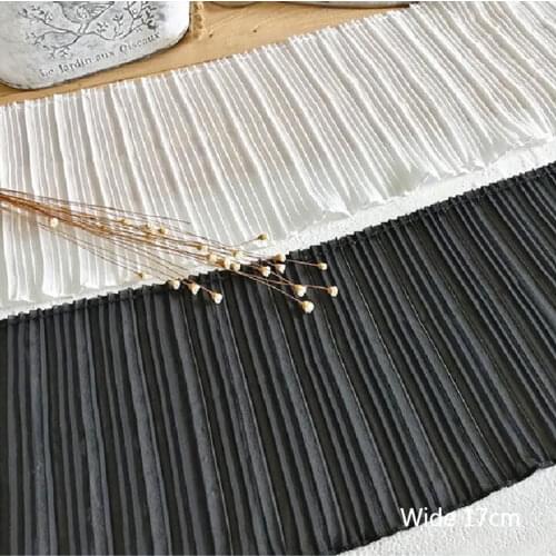 1Yard Latest Embroidery Lace Fabric Guipure Chiffon Material Cotton Lace Fabric 17cm Black White Lace Ribbon ruban dentelle PQ19