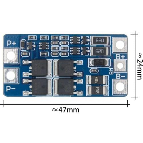 10PCS 2S 10A 7.4V 18650 lithium battery protection board 8.4V balanced function/overcharged protection