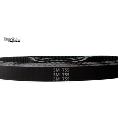 2pcs HTD5M belt 755-5M-15 Teeth 151 Length 755mm Width 15mm 5M timing belt rubber closed-loop belt 755 HTD 5M S5M Belt Pulley