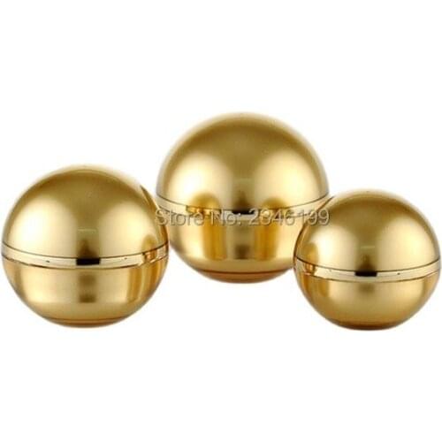 15g 30g 50g 20pcs,Gold Round Ball Shaped Acrylic Cosmetic Jar Makeup Eye Cream Face Cream Container Empty Can Cosmetic Packaging