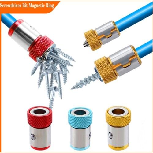 3Pcs/4Pcs Universal Magnetic Ring 1/4” Metal Screwdriver Bit 6.35mm Shank Anti-Corrosion Drill Bit Magnet Powerful Ring