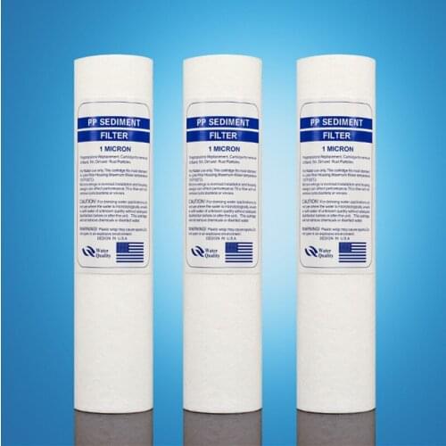 3pcs/lot Household Water Sediment Polypropylene Filter 10" 1 Micron Pp for Water Replacement Cartridge