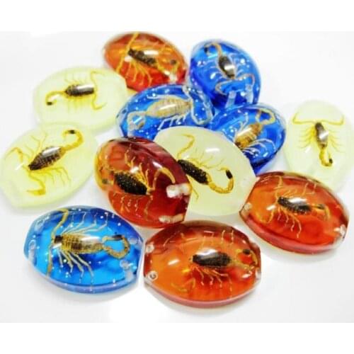9PCS Real Brown Scorpion Resin Bug Men Xmas Gift Halloween Hallows' Day Gift