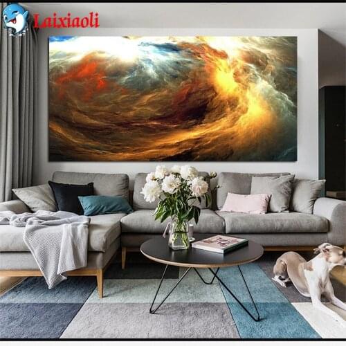 DIY Diamond Painting Abstract art, colorful clouds Diamond Mosaic Full Drill Square Embroidery Cross Stitch Handmade Hobby