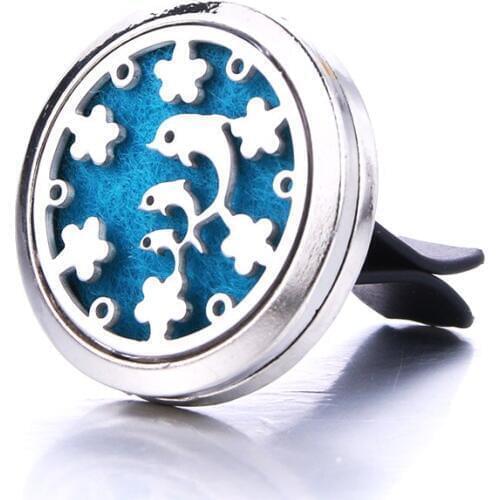 Dolphin House Car Clip Aromatherapy Essential Oil Diffuser Car Air Outlet Freshener Stainless Steel Exquisite Perfume Locket