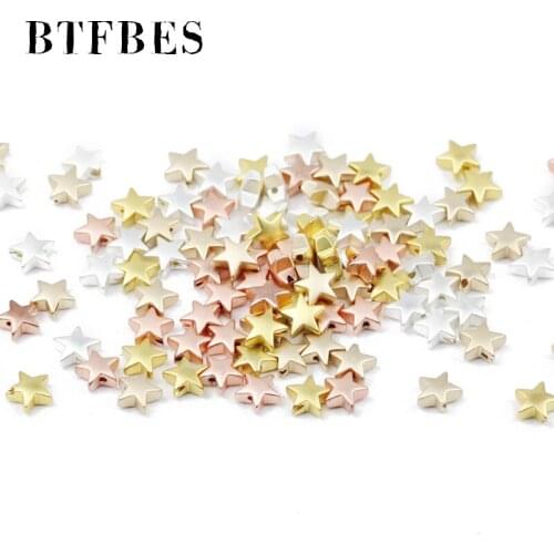 BTFBES Five-pointed star Matte Rose Gold Silvers Hematite 8mm Natural Stone For Handmade Charm Jewelry bracelet Making Diy