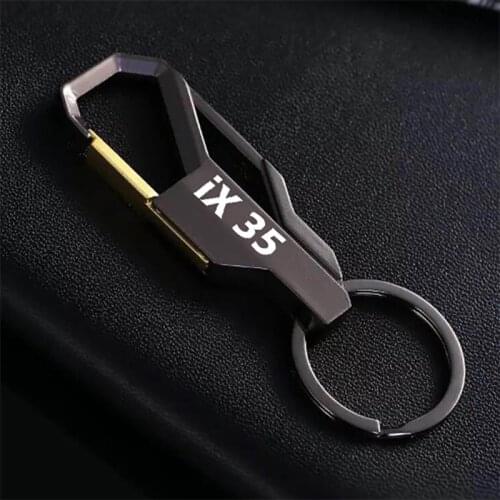 Laser engraving style car Keychain Metal Alloy Buckle Waist Car Key Chain car logo Key Chain accessories for Hyundai ix35 2006