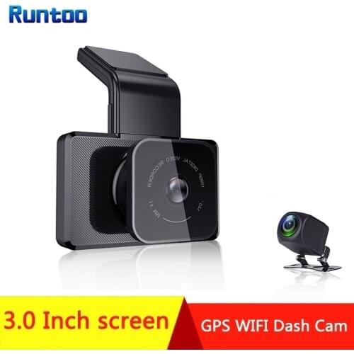 Dash Cam WiFi GPS 3.0inch Car Video Camera Full HD 1080P Mini DVR Dual Lens Front and Rear Driving Recorder Dashcam Night Vision