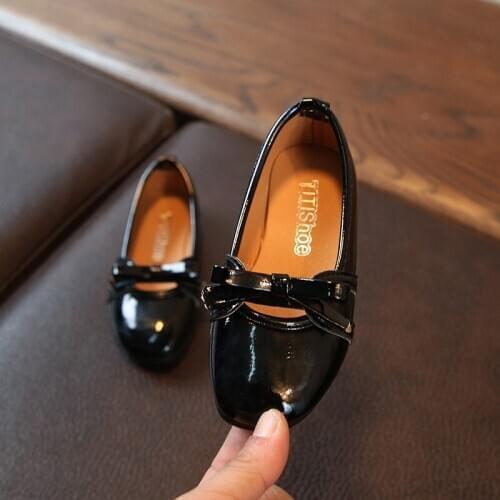 2021 Kids Sandals For Girls Princess Shoes Fashion Solid Color Children Bow Little Girls Leather Shoes Toddler Girls Shoes