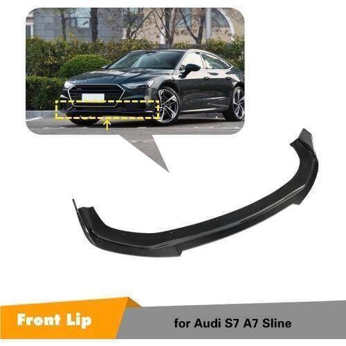 Carbon Fiber Car Front Bumper Spoiler Lip Car Front Bumper Diffuser For Audi A7 Sline S7 Sedan 2019