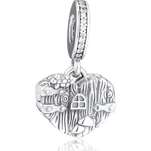Home Sweet Heart Beads Fit Charm Bracelet Fashion Pendant Open Locket Charms DIY 925 Sterling Silver Beads for Jewelry Making