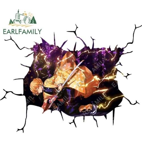 EARLFAMILY 13cm x 10cm for Demon Slayer Car Stickers Funny Campervan Decal Motorcycle Waterproof Car Accessoires Windows Sticker