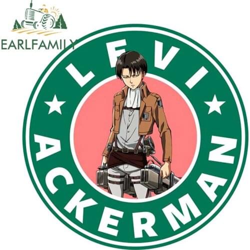 EARLFAMILY 13cm x 13cm for Attack on Titan LEVI ACKERMAN Caravan Car Stickers Funny Car Accessoires Decal Windows Sticker