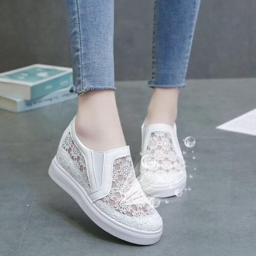 Summer New Women Breathable Flat White Shoes Sneakers Walking Comfortable Board Shoes Mesh Casual Shoes Tenis Feminino
