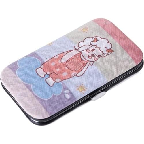 7 PCS Premium Manicure Set Stainless Steel Nail Tools Eyebrow Scissors Professional Grooming Kit with Pattern Case