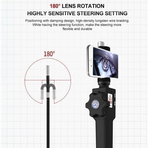 Multifunctional Steering Endoscope Photo Taking & Video Recording Industrial Manual Steerable Endoscope with Snakelike Tube Lens