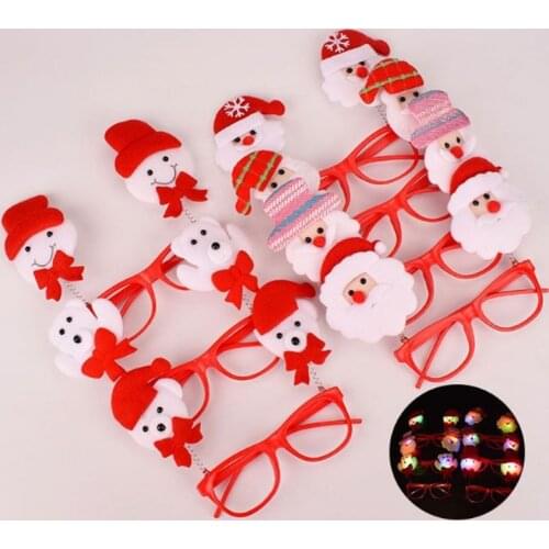 Fashion Snowman LED Flashing Glasses Light up kids toys christmas Party Decoration glowing glasses Christmas Halloween