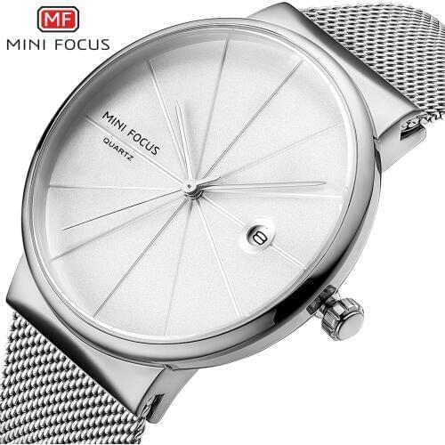 MINI FOCUS Mens Watches Brand Luxury Quartz Watch Men Ultra Thin Mesh Strap Clock Simple Fashion Waterproof Watch Relogios
