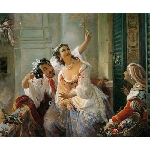 Party lBeautiful lady Cross Stitch Kits Needlework Crafts 14CT Unprinted Embroidery Top Quality Counted DIY Painting