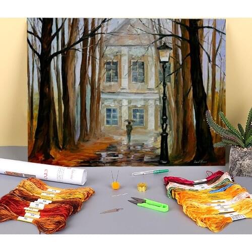 Old Summerhouse Printed 11CT Cross Stitch Complete Kit DIY Embroidery DMC Threads Handmade Knitting Handicraft Wholesale