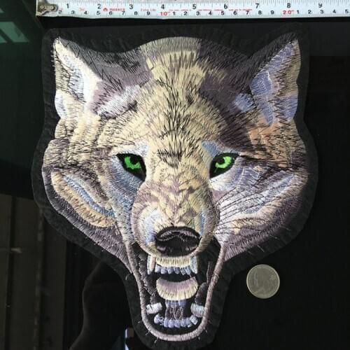New Punk Big Wolf Patches for Clothes Animal Sticker On Clothing Diy Big Biker Patch Cool Coat Appliques Garment Decor Parches