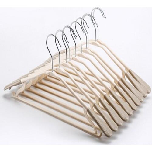 Plastic hanger 10PCS household non-slip windproof hanger coat support adult wide shoulder wet and dry seamless hanger