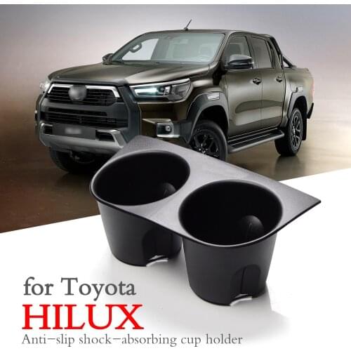 ZUNDUO Anti-Slip Shock-Absorbing Cup Holder for Toyota Hilux SR5 4x4 2015 - 2021 REVO Accessories Central Water Storage Cup Box