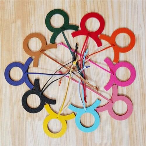 Genuine Leather Bag Charm Taurus Constellation Female Bag Leather Hanging Jewelry Accessories Bag Pendant Taurus