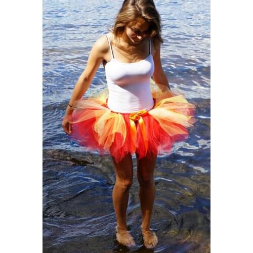 Rainbow Short Beach Dance Sexy Fluffy Girl Women Tutu Skirts Ball Gown Photo T-show Tulle Skirt Birthday Party Clothes Dress