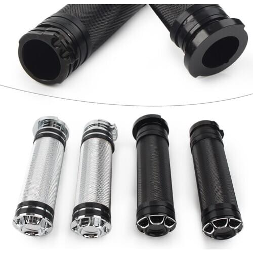 1" Black Cut Handle Bar Hand Grips For Sportster Touring Glide Dyna Softail CNC Aluminum Motorcycle Accessories