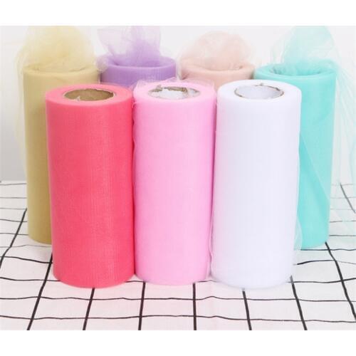Tulle Roll 15cm 25Yards Roll Fabric Spool Tutu Party Birthday Gift Wrap Wedding Decoration Party Favors Event Supplies