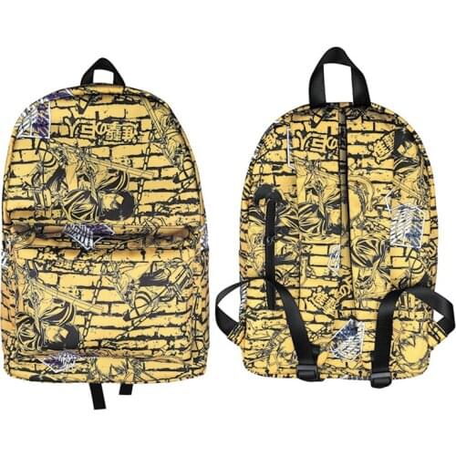 Cartoon Attack on Titan Levi·Ackerman Recon Corps Eren Jager Backpack Knapsack Bag Pack Student Gift