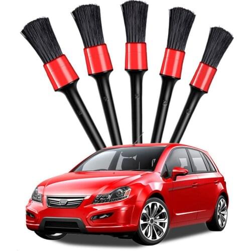 5pcs Detailing Brush Car Wash Brush for Washing Car Interior Cleaning Wheel Gap Rims Dashboard Air Vent Trim Detailing Tool