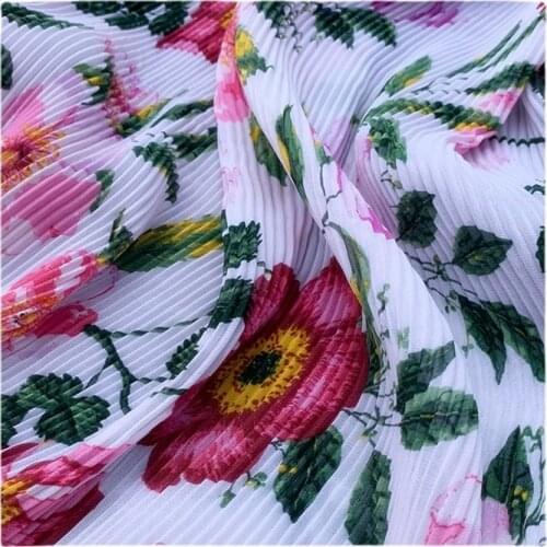 Width 59" Fashion Simple Elastic Pleated Chiffon Fabric By The Half Yard For Dress Shirt Material