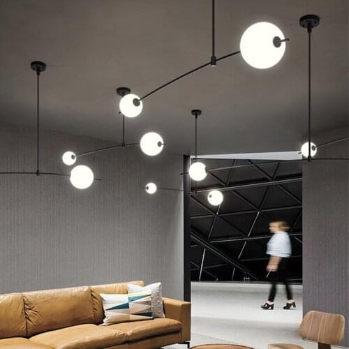 Nordic Minimalist Magic Bean Chandelier Living Room Dining Room Line Hanging Light Fixture Luminaire Suspendu Decor Pendant Lamp