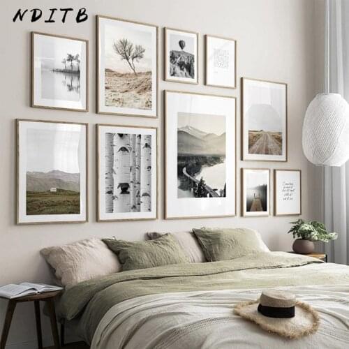 Scandinavian Countryside Nature Landscape Poster Field Road Canvas Print Nordic Decoration Art Painting Wall Picture Home Decor