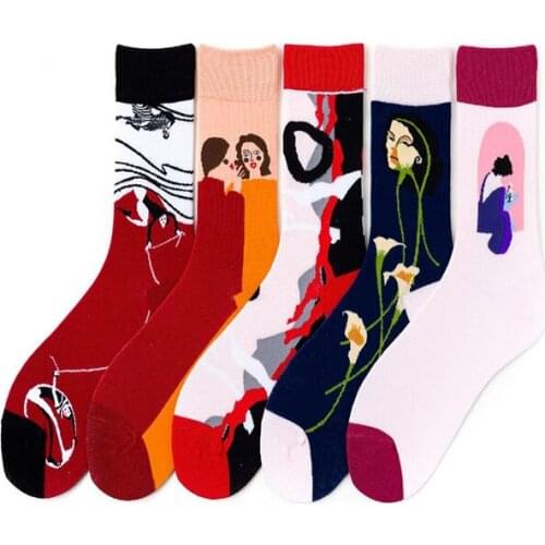 Color matching, rhythmic gymnastics, no flowers,women, Europe and the United States street creative fashion colorful socks C58