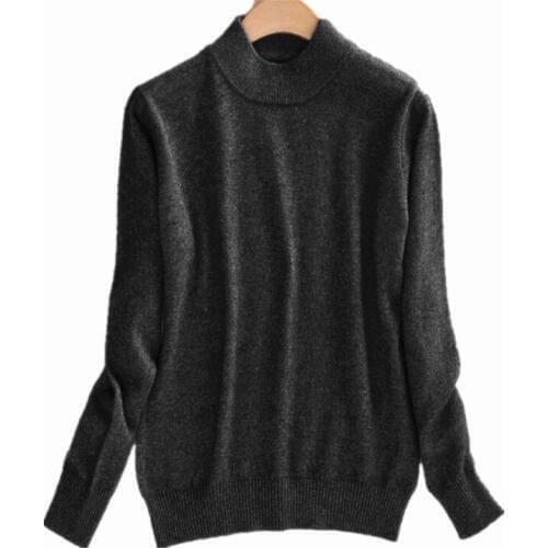Hot selling New womens Sweater Wool Sweater Female round Mandarin Collar Knit Cashmere Sweater cultivating wild