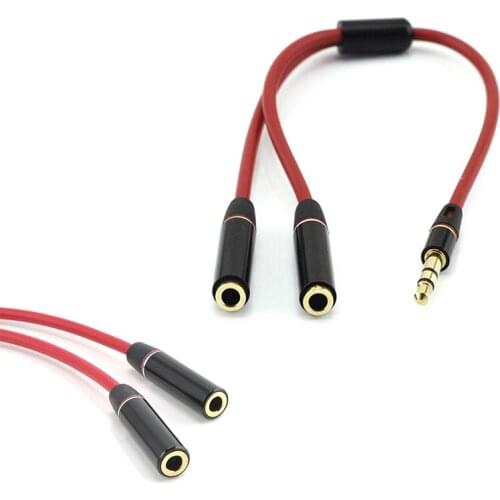 Y Splitter Cable 3.5 Mm 1 Male To 2 Dual Female Audio Cable For Earphone Headset Headphone MP3 MP4 Stereo Plug Adapter Jack Port