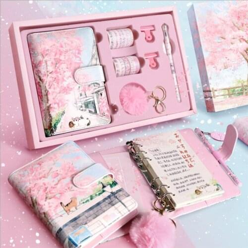 A6 Creative Hand Book Student Lovely Diary Notebook Loose Leaf Removable Notebook Gift Box Set