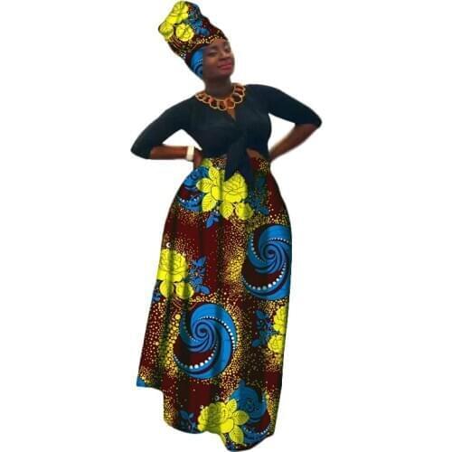African clothes for women 2020 skirt wax skirt traditional clothing print high waist long skirt plus Size African clothes maxi