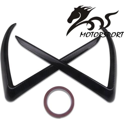 Car Front Fog Light Eyebrow Cover Trim 2Pcs for Tesla Model 3 2017-2019 Bright Black