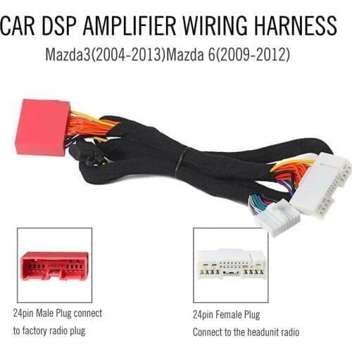 Car DSP Amplifier wiring harness cable socket for Mazda 3/6