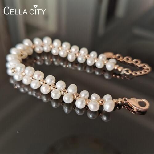 Cellacity Silver 925 Bracelet for Women Delicate Natural Freshwater Pearl Fine Jewelry Female Birthday Gift Wholesale Party