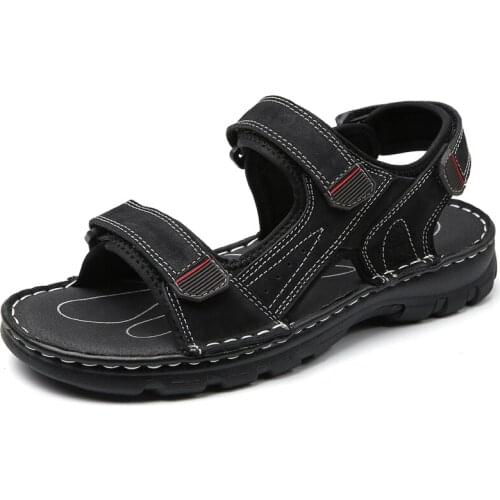 Brand Classic Mens Sandals Summer Genuine Leather Sandals Men Outdoor Casual Lightweight Sandal Fashion Men Sneakers Plus Size