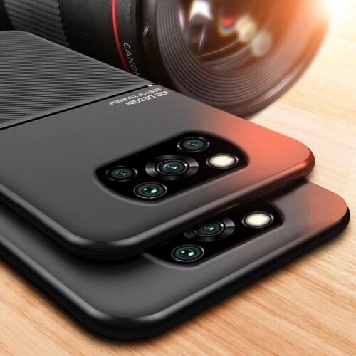 Leather Texture Car Magnetic Holder Case for Xiaomi Pocophone Poko Poxo Little Poco X 3 X3 Pro NFC Soft Silicon Shockproof Coque